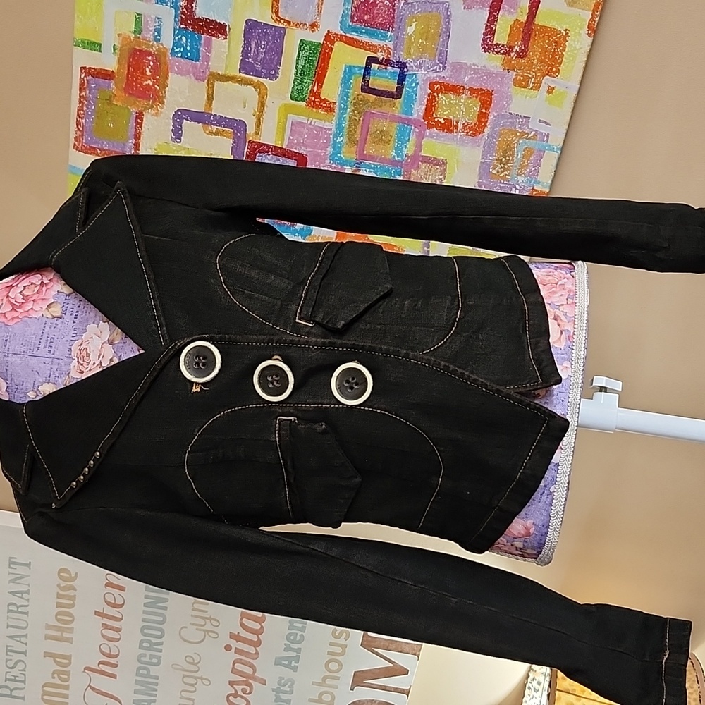 PRE-LOVED AUTHENTIC ESCADA SPORT BLACK DENIM JACKET-34